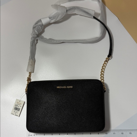Michael Kors Black Crossbody Bag with Gold Chain